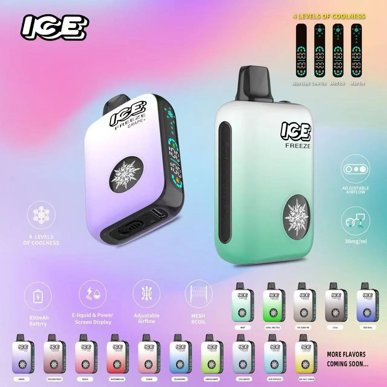 ICE FREEZE 10000 Puffs拋棄式電子煙 | 四段涼感切換 | 台灣現貨